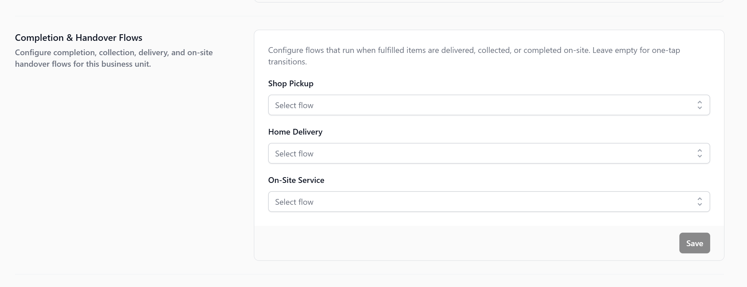 Completion &amp; Handover are the steps taken at completion, collection, delivery, or on-site handover e.g. signature, photo, payment confirmation.