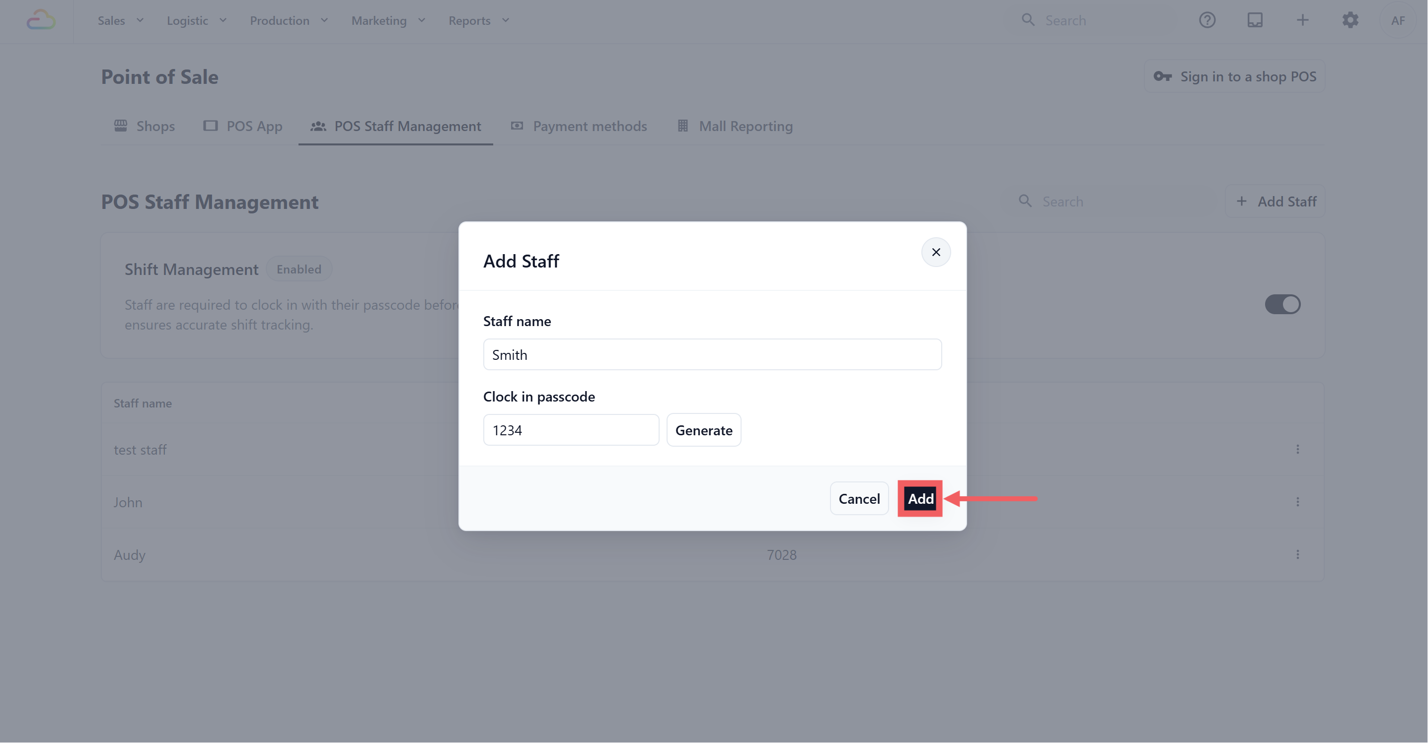 Click Add