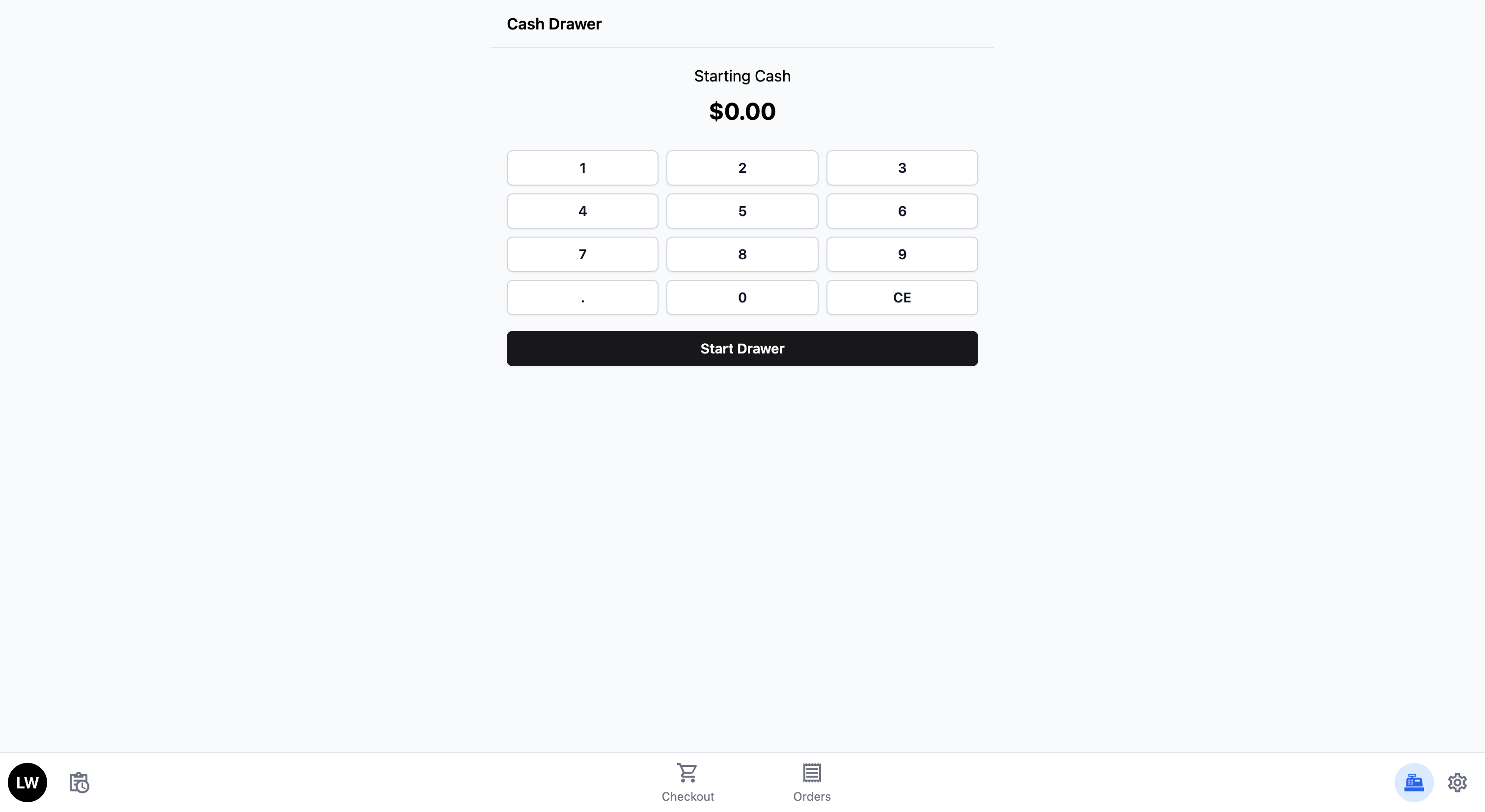 By default, the starting cash is set to $0.