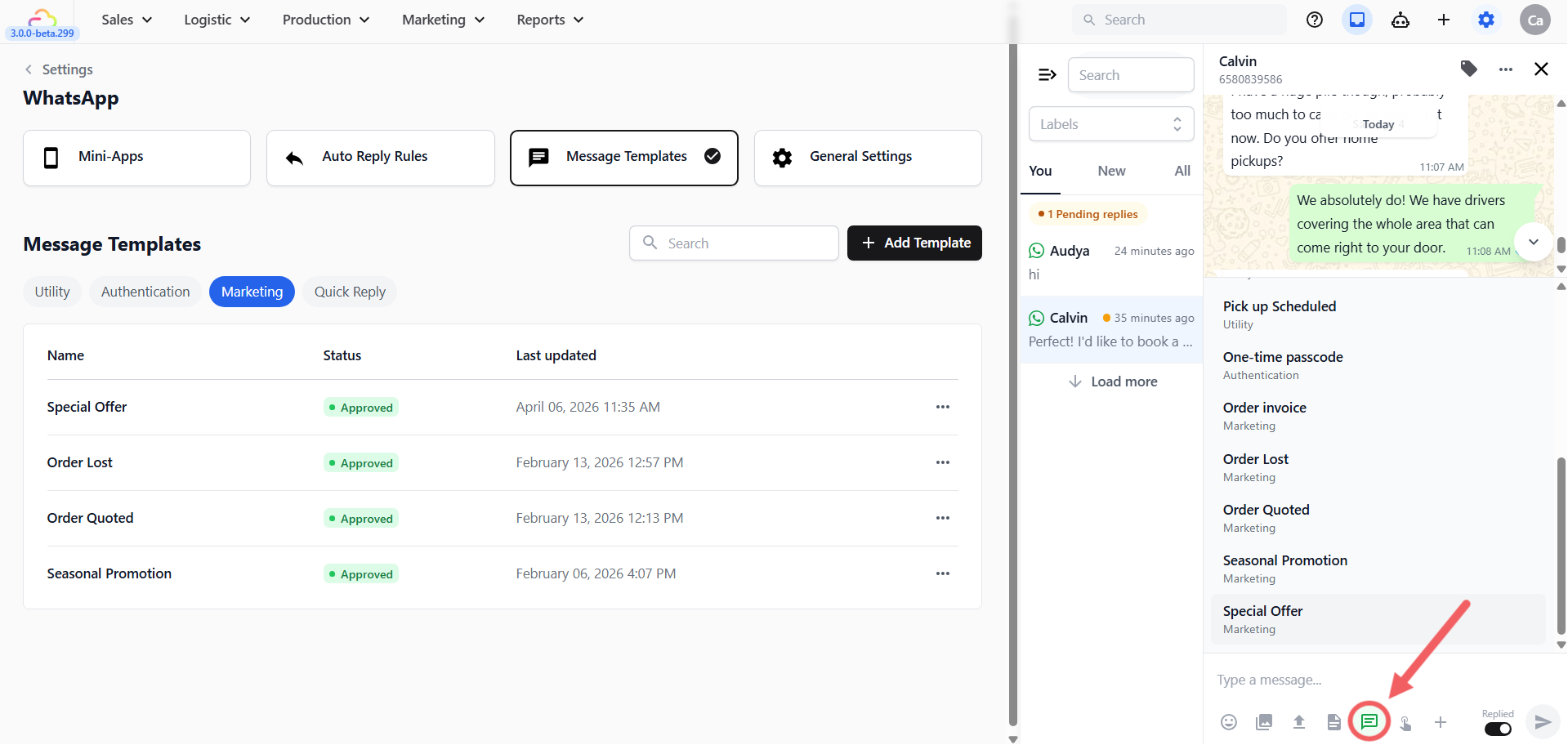 Your customer receives your message with a button that opens the Mini App.