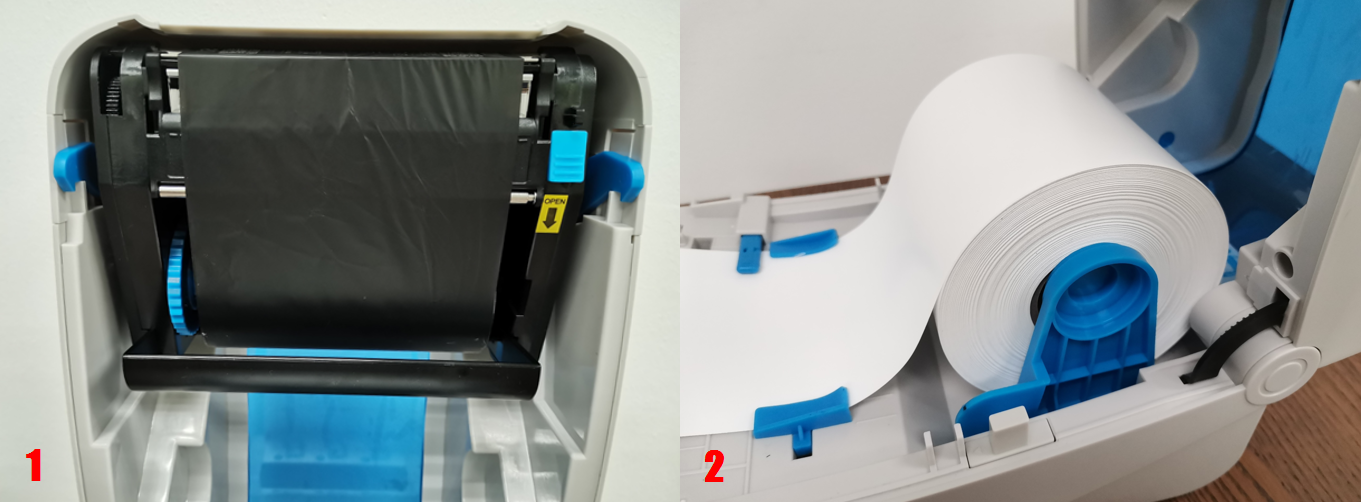Check the carbon ribbon and label paper