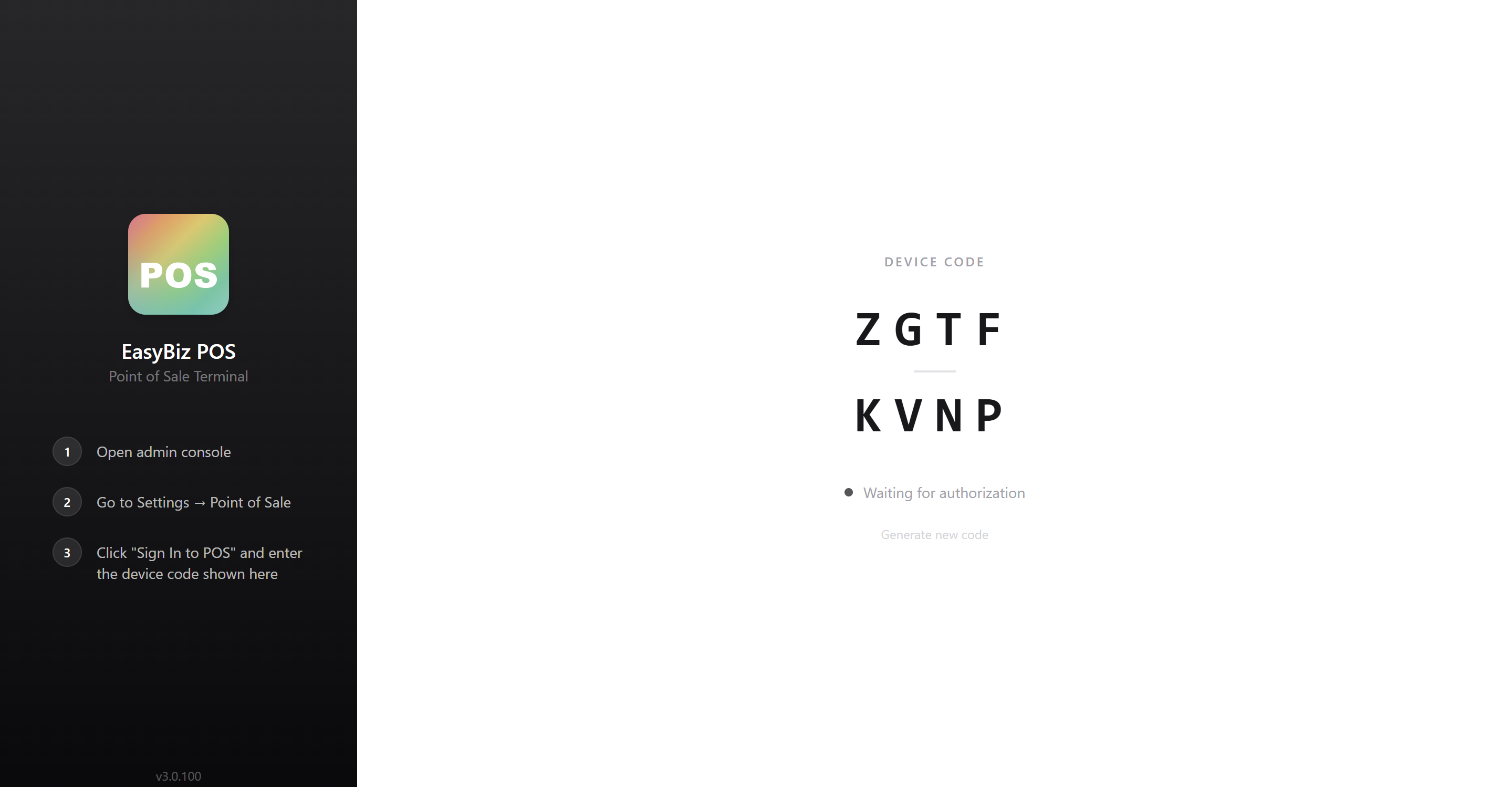 Your staff needs to send you this code.