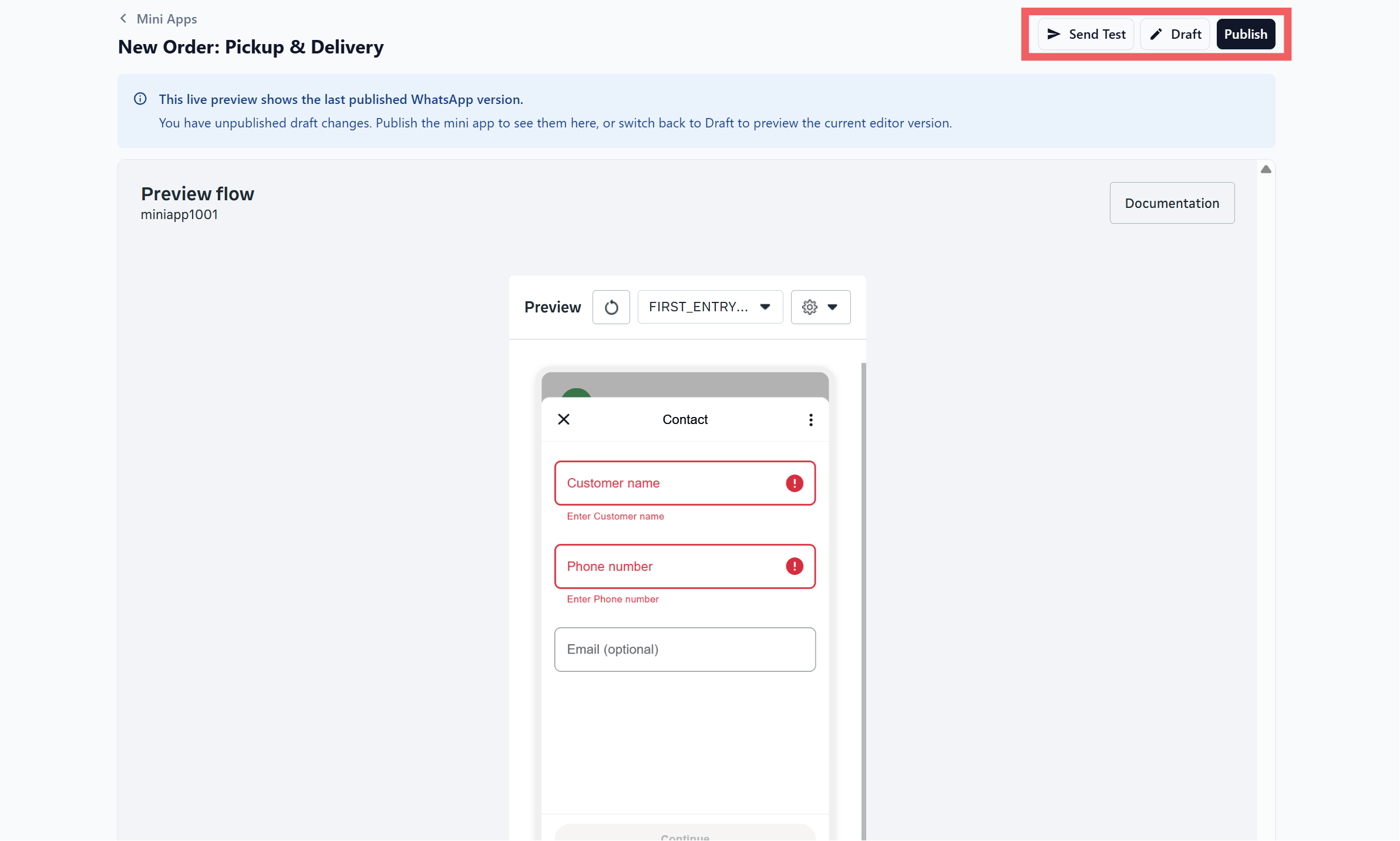 You will now be taken to the Live Preview screen.