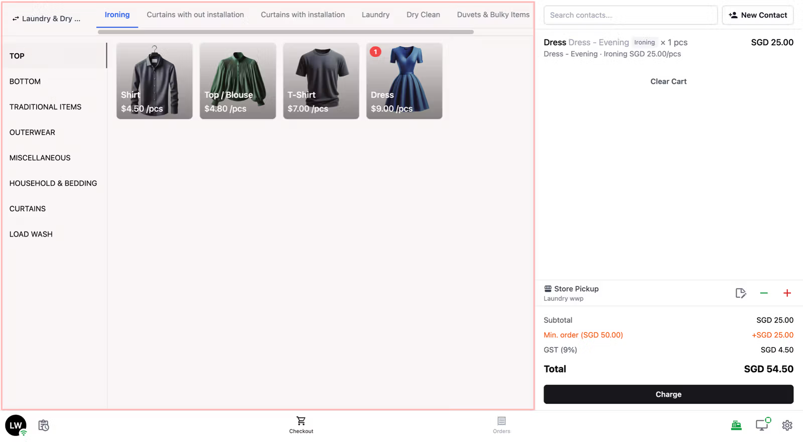 The Catalog section controls what appears on screen when staff create an order.