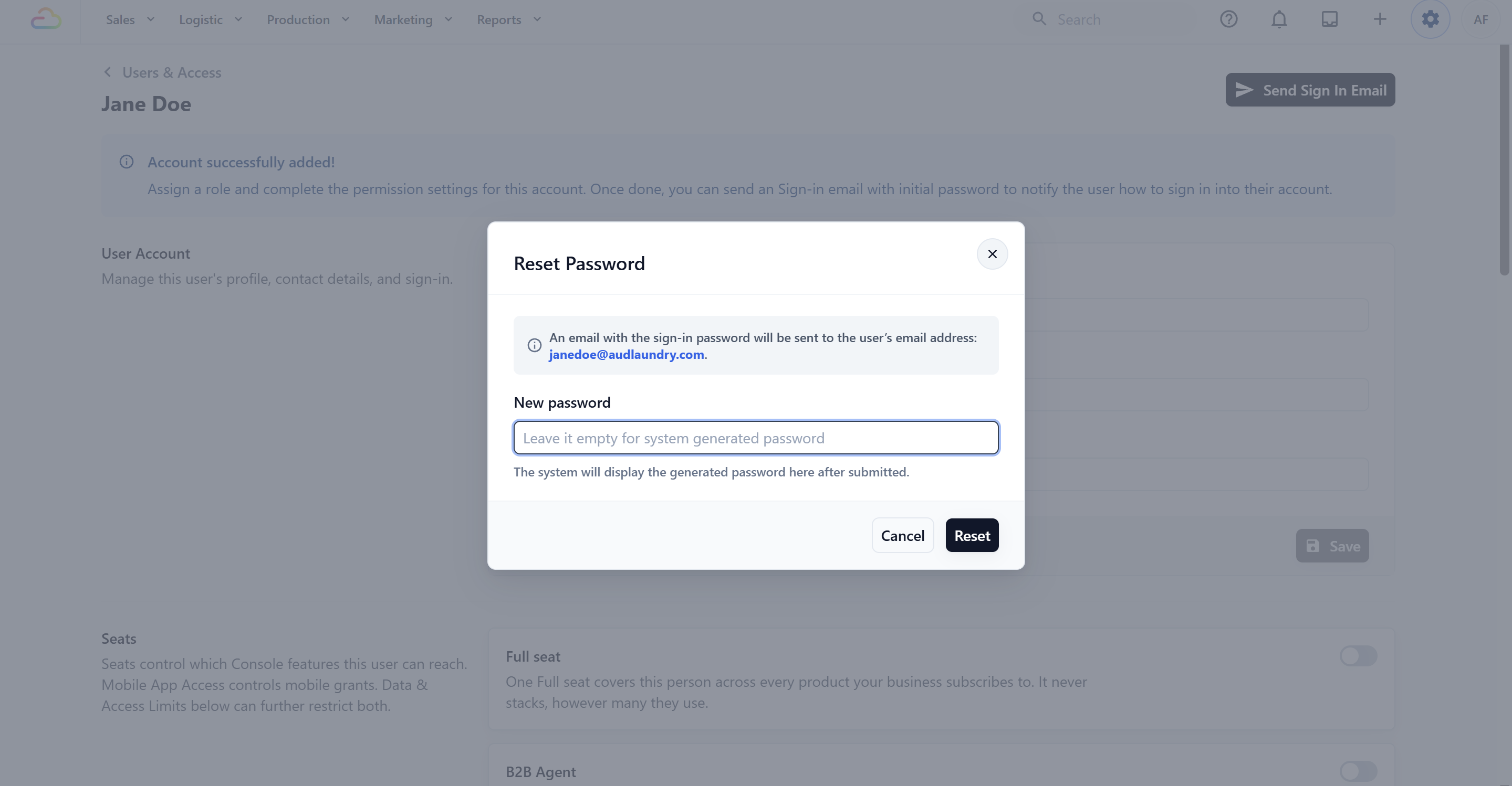 Reset Password