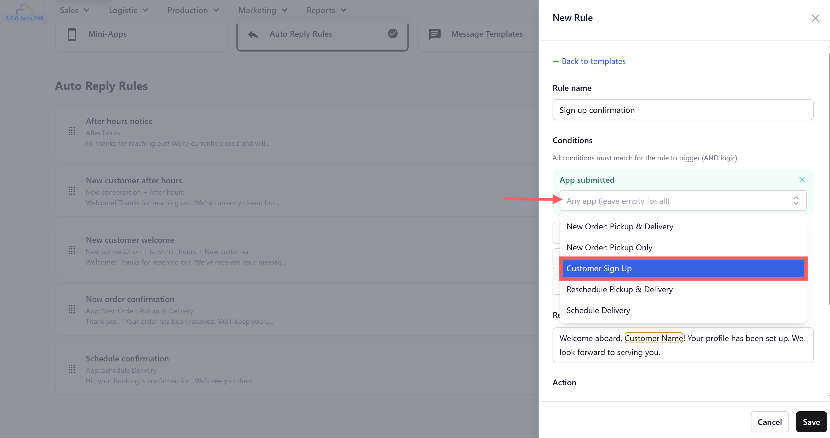 Customer Sign Up