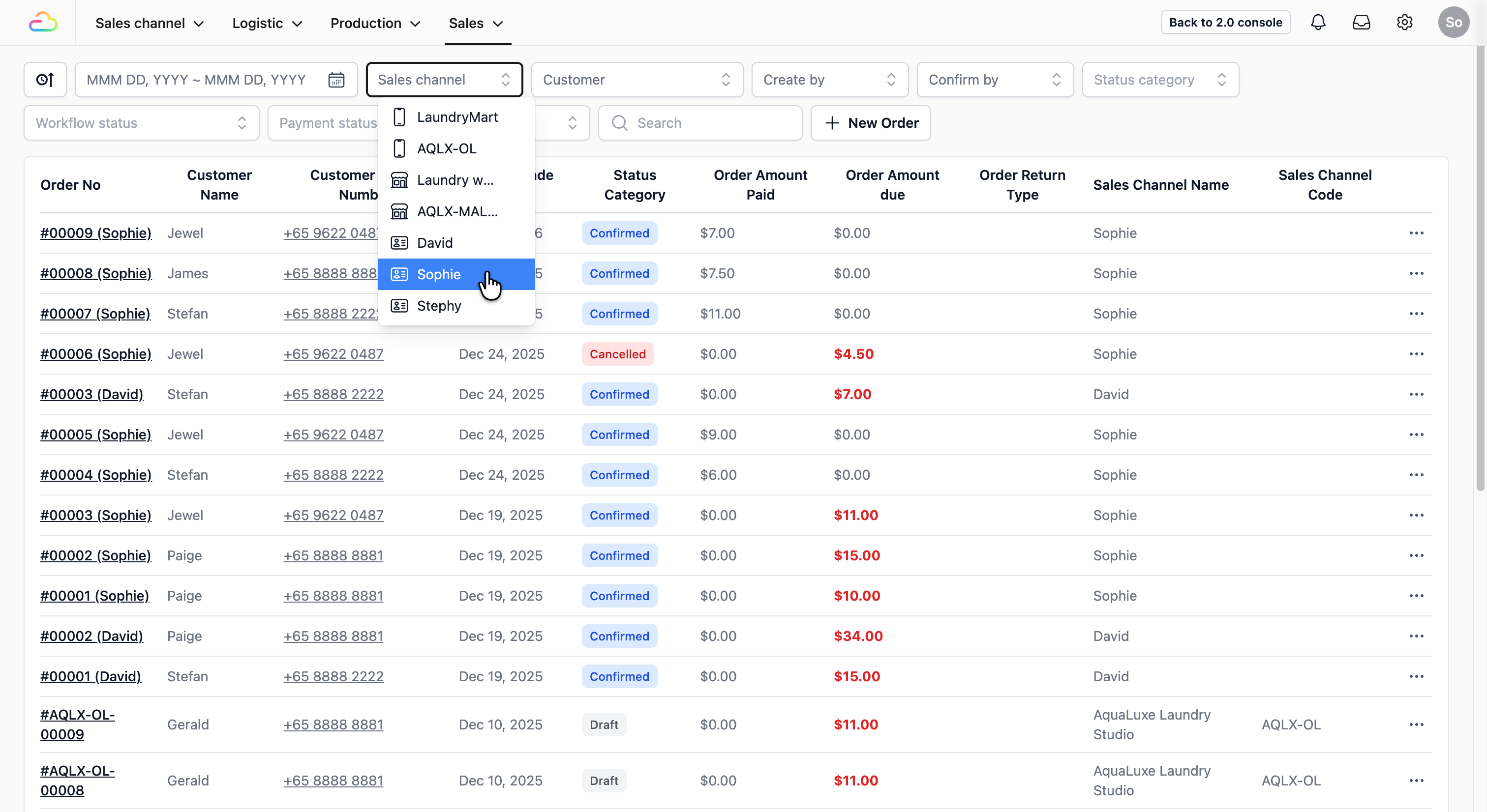 Click the dropdown and select the name of the Agent you are looking for.