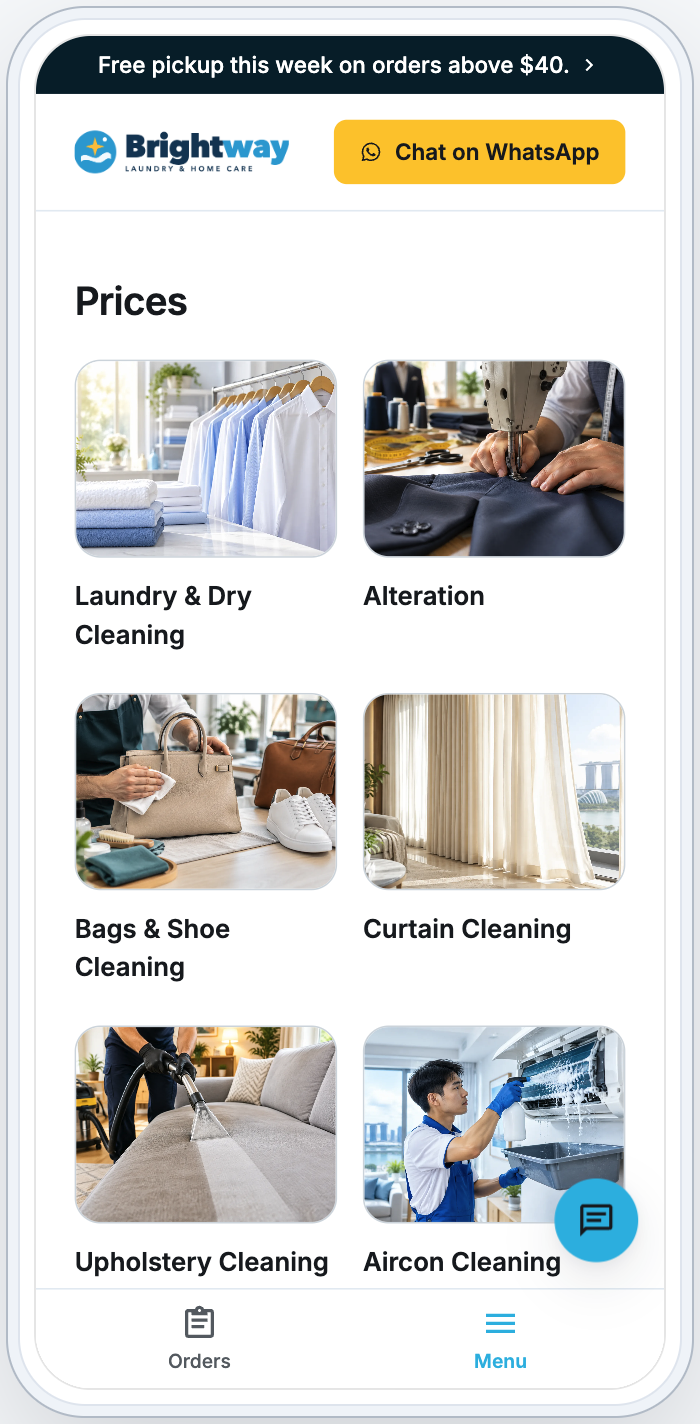 The Mobile App on a phone showing Brightway's Prices tab and the Book now button