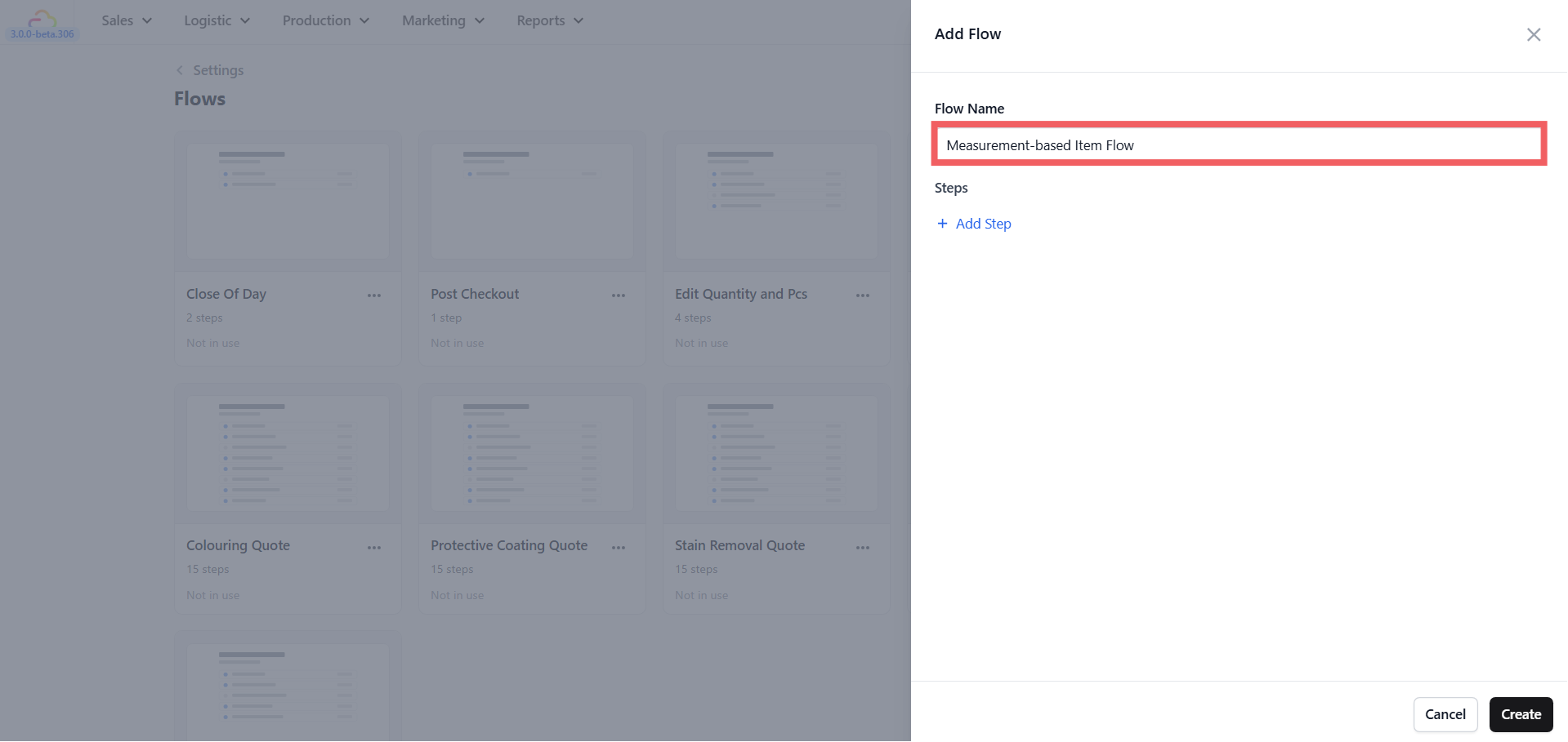 Give the flow a clear name. A general name like 'Measurement Flow' works well if you plan to use it for many items.