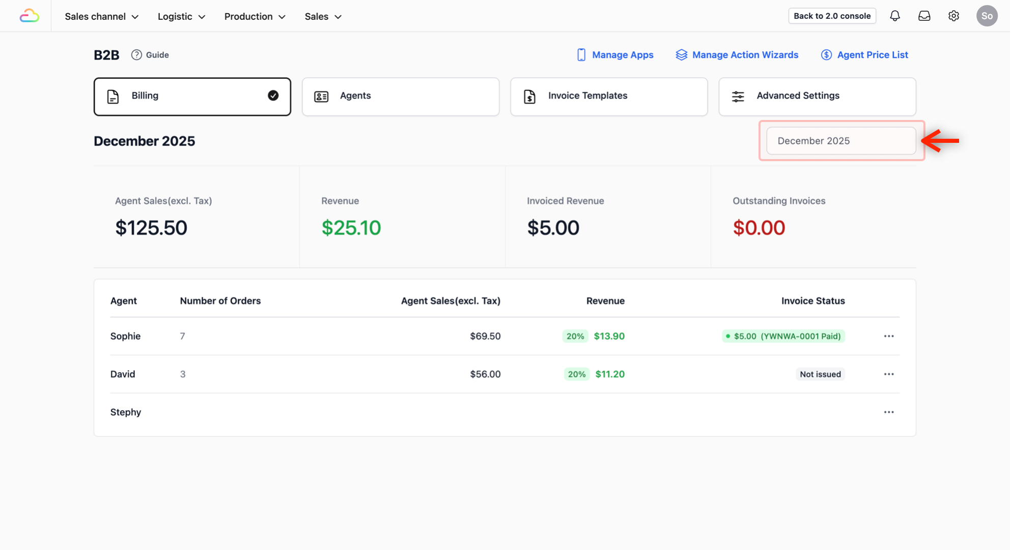 The Month Filter allows you to toggle between different billing cycles. You can easily adjust this to view last month’s data, providing a clear history and full transparency of your previous billing records.