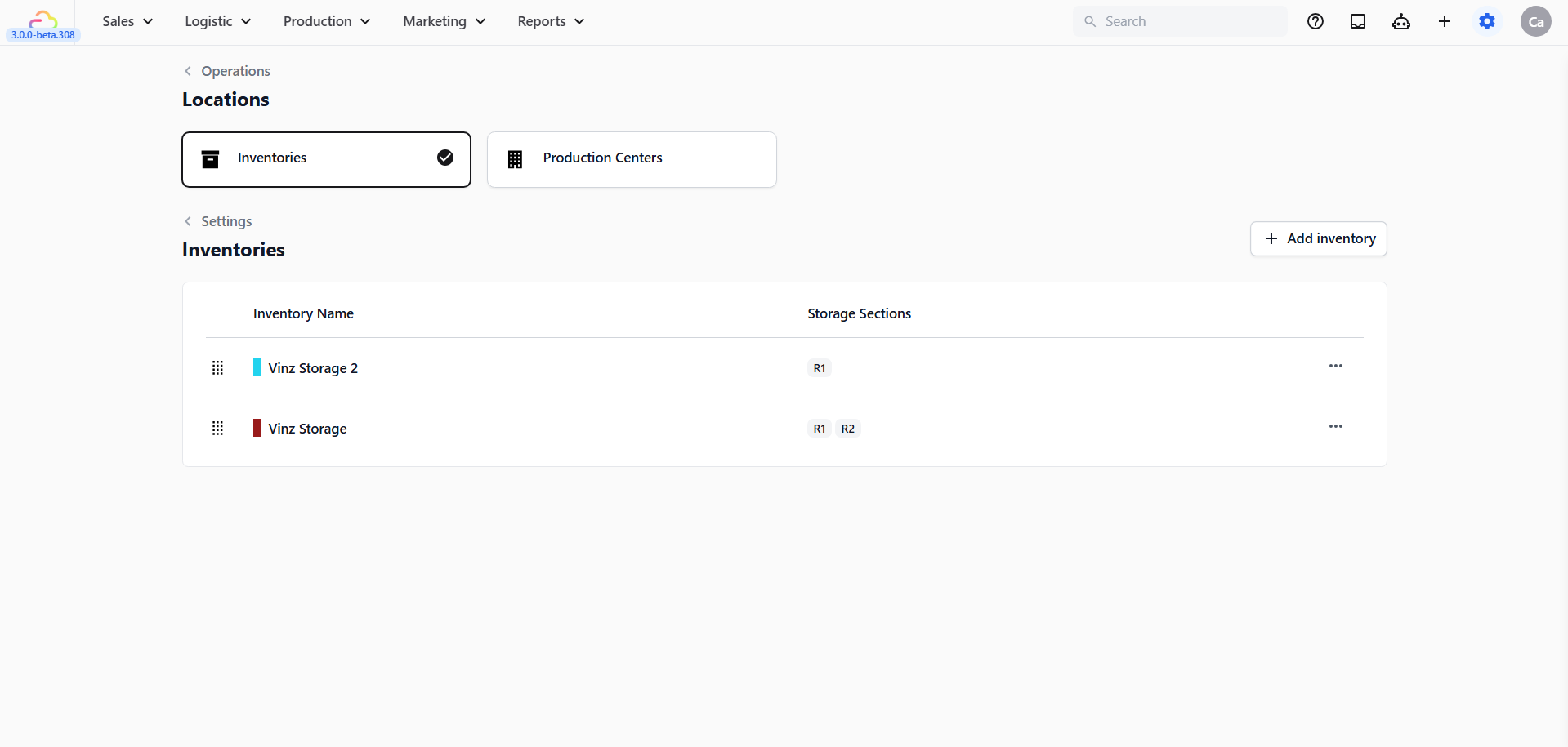 An inventory location is a named place that your team recognises in daily work. In Locations settings, you manage two areas:
