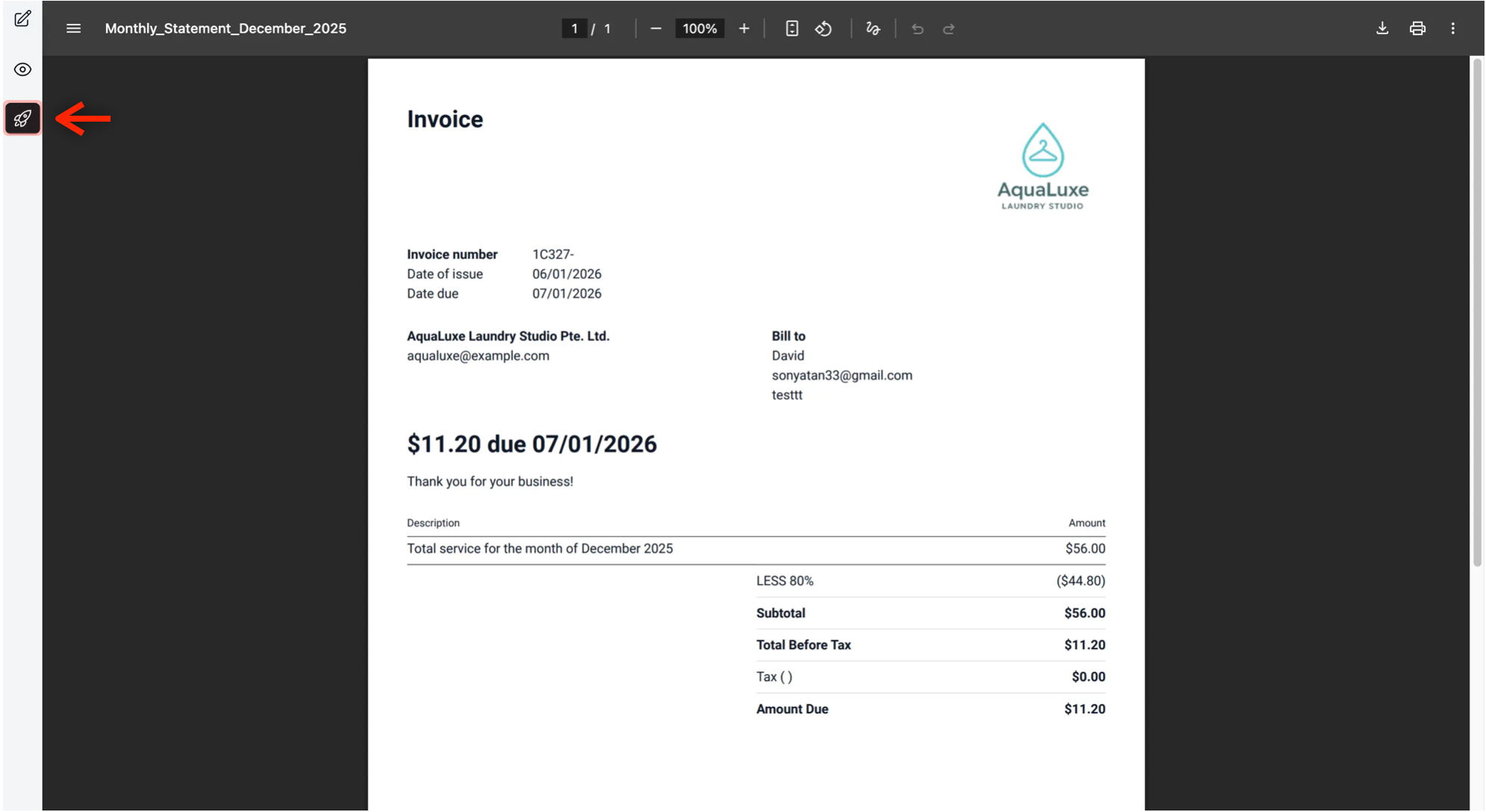 If you are satisfied with the PDF preview, click on the Publish icon.