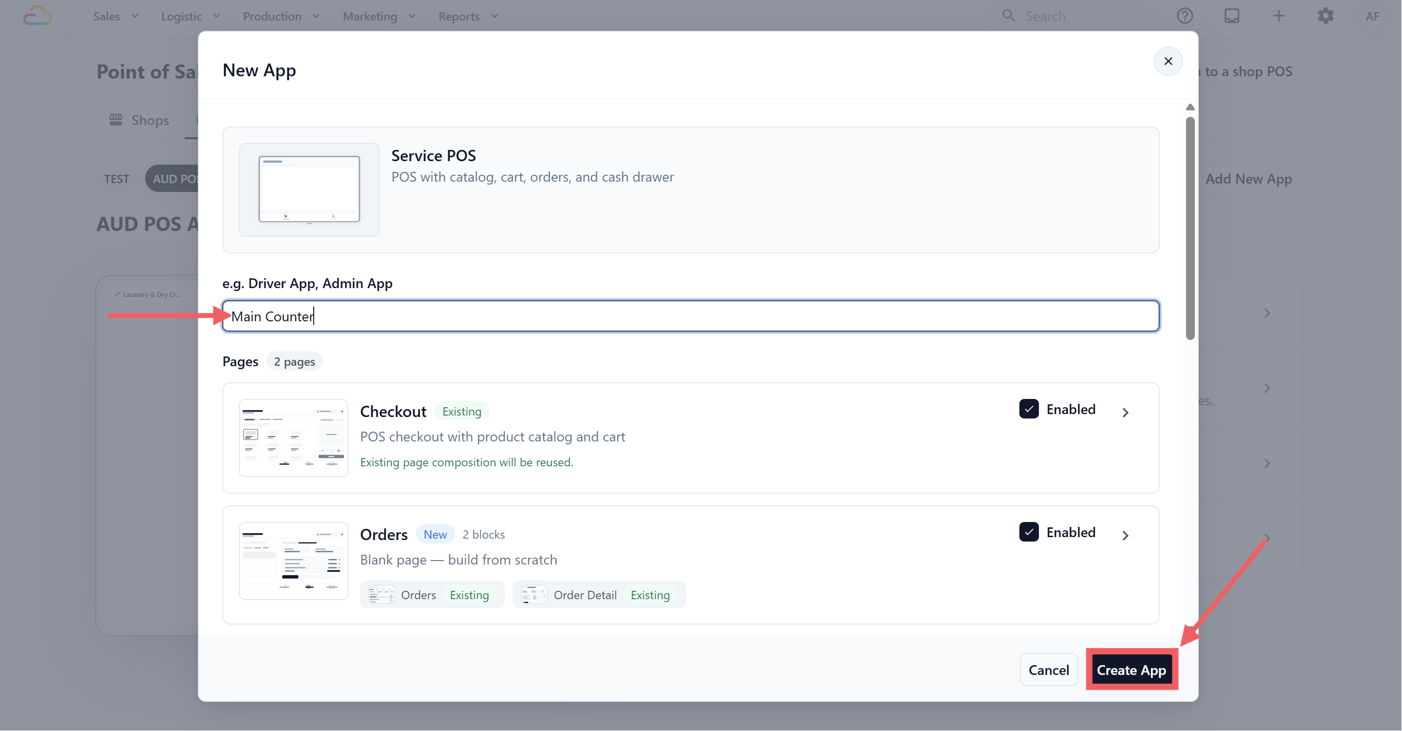 Select Service POS, this is the template for all service businesses (laundry, bag repair, tailoring, and so on)