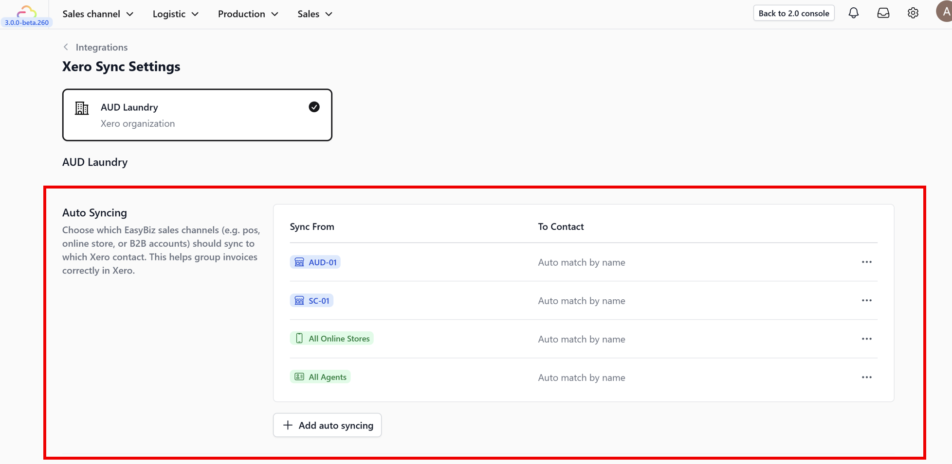 How to set up Auto Sync
