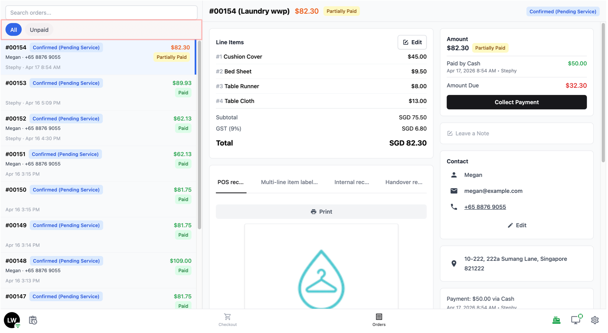 All: Shows all orders, regardless of date or payment status.