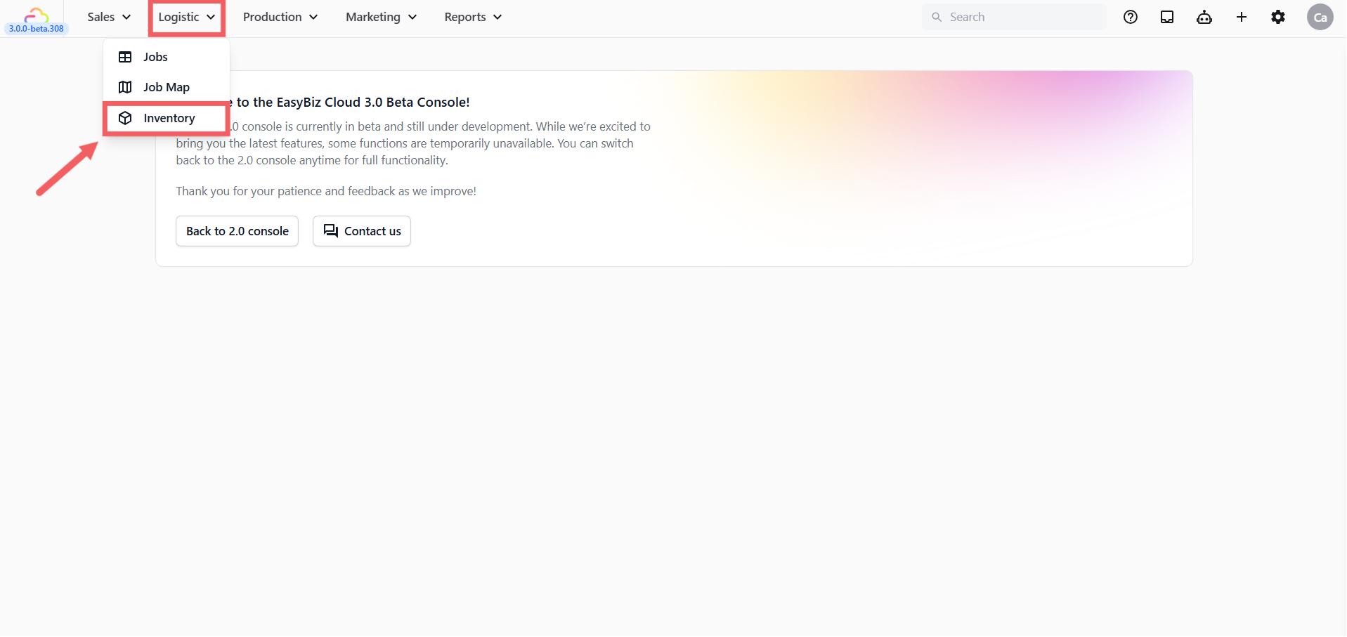 Click Inventory.