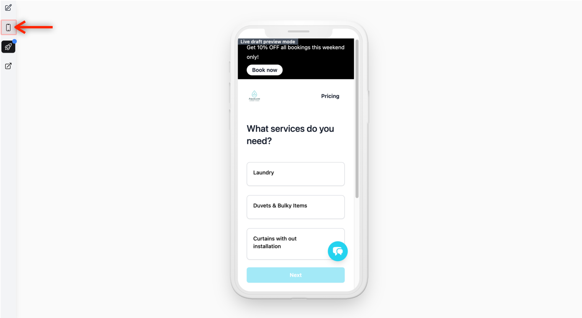 Verification: Ensure that text is readable, buttons are easy to tap, and your service grid looks clean on the smaller screen.
