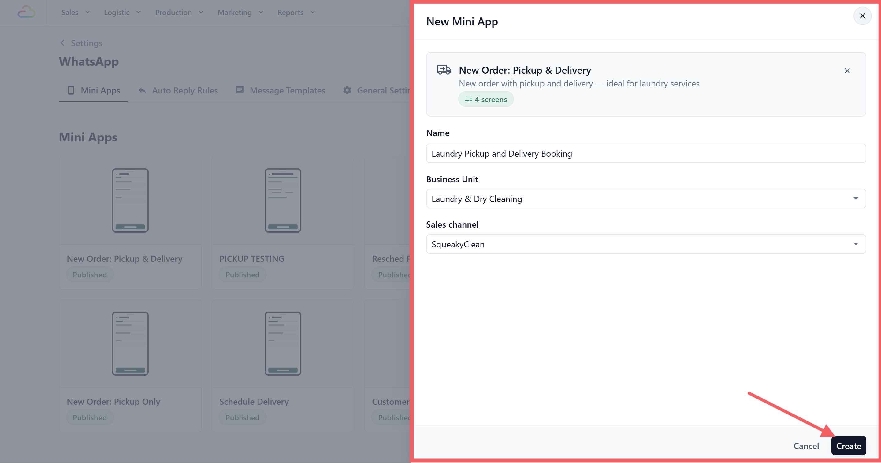 Create mini app