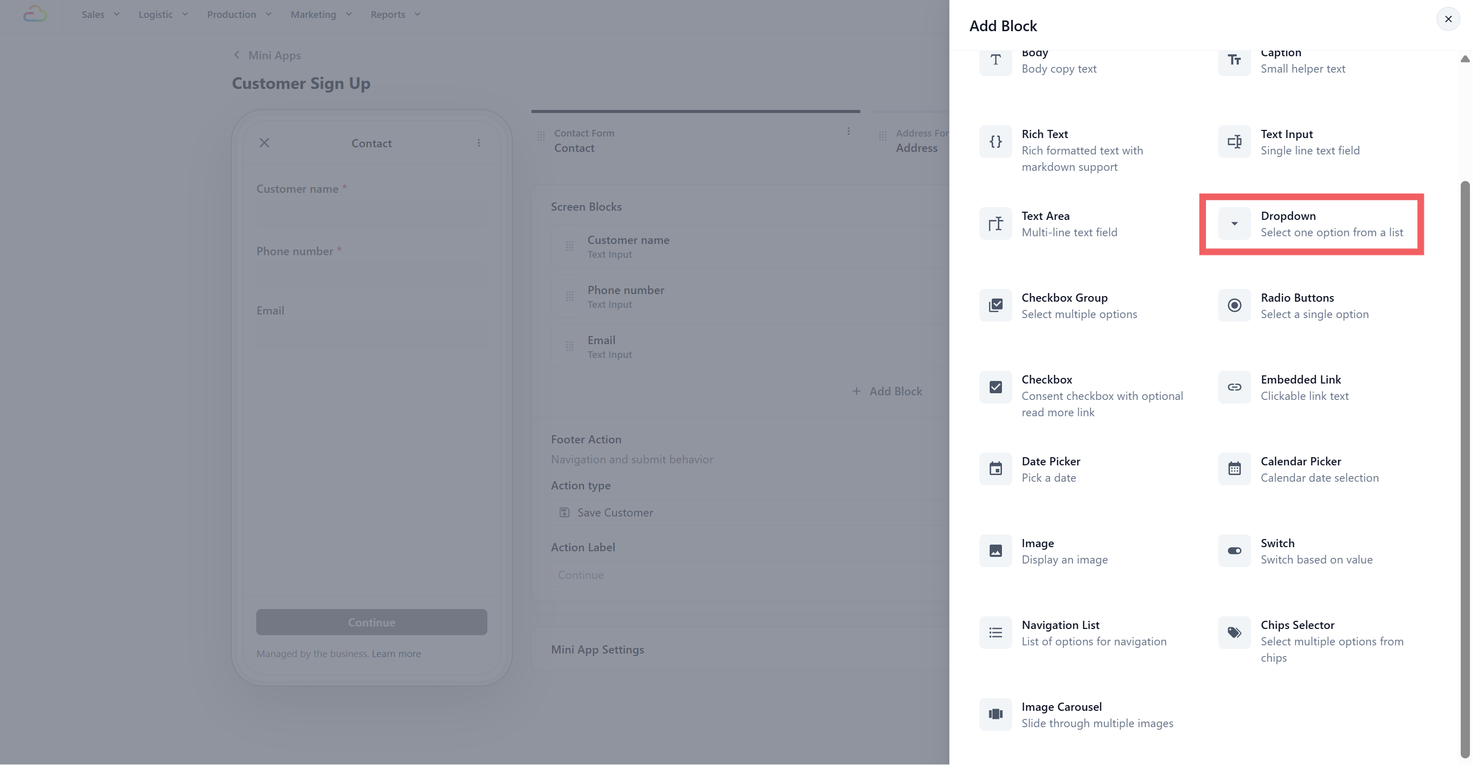 Add Dropdown