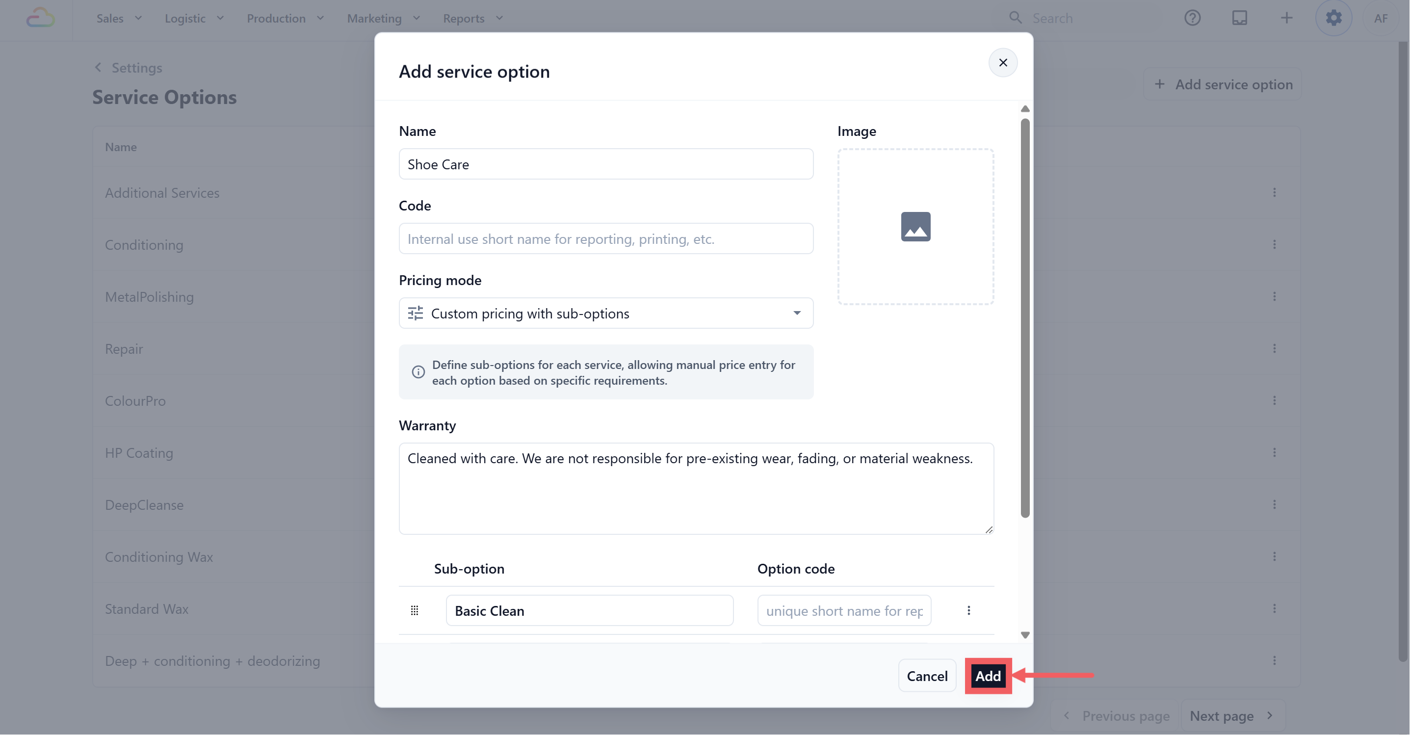 Click Add to save.