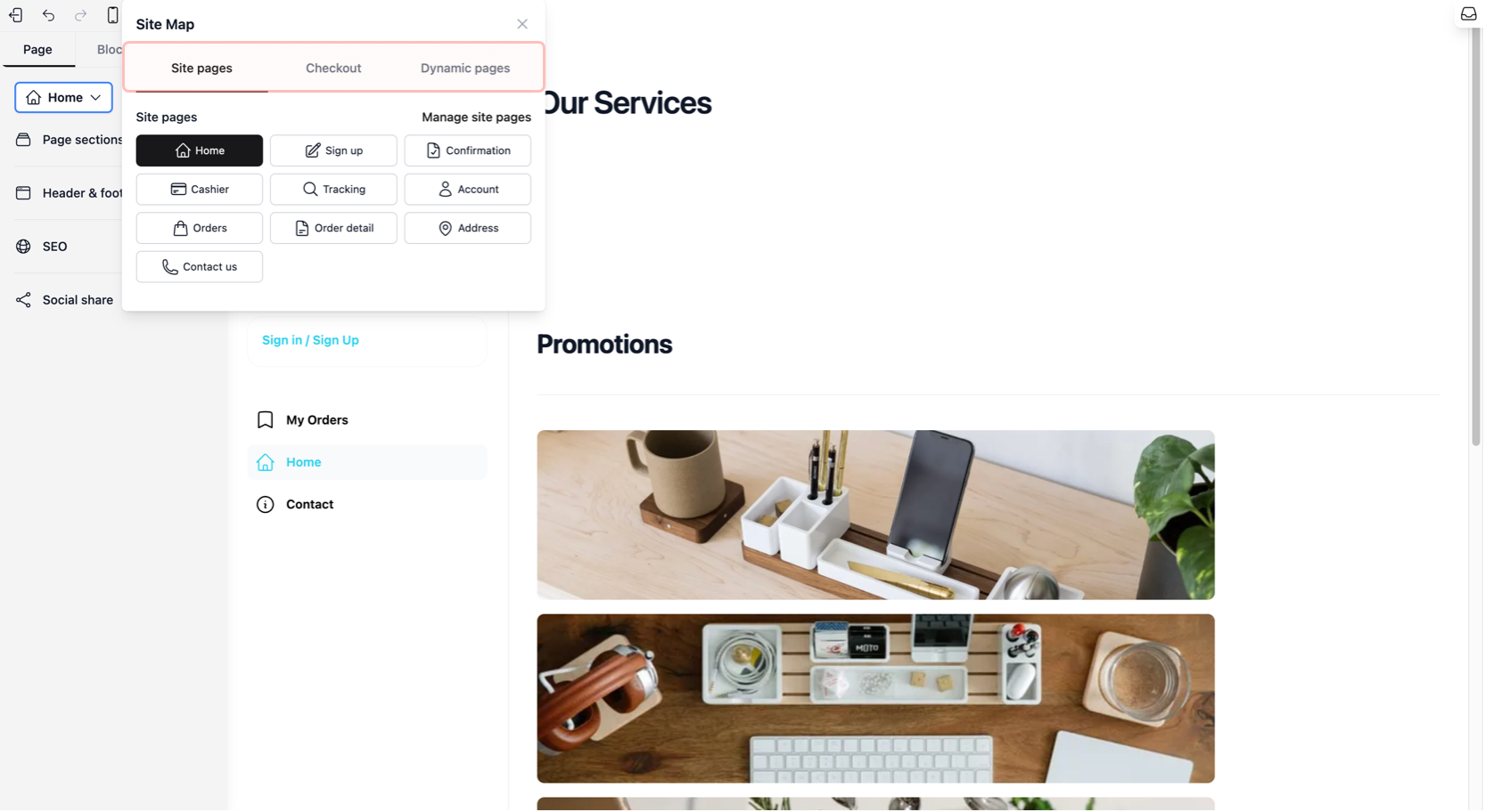 Dynamic Pages: For creating your own custom-built pages.