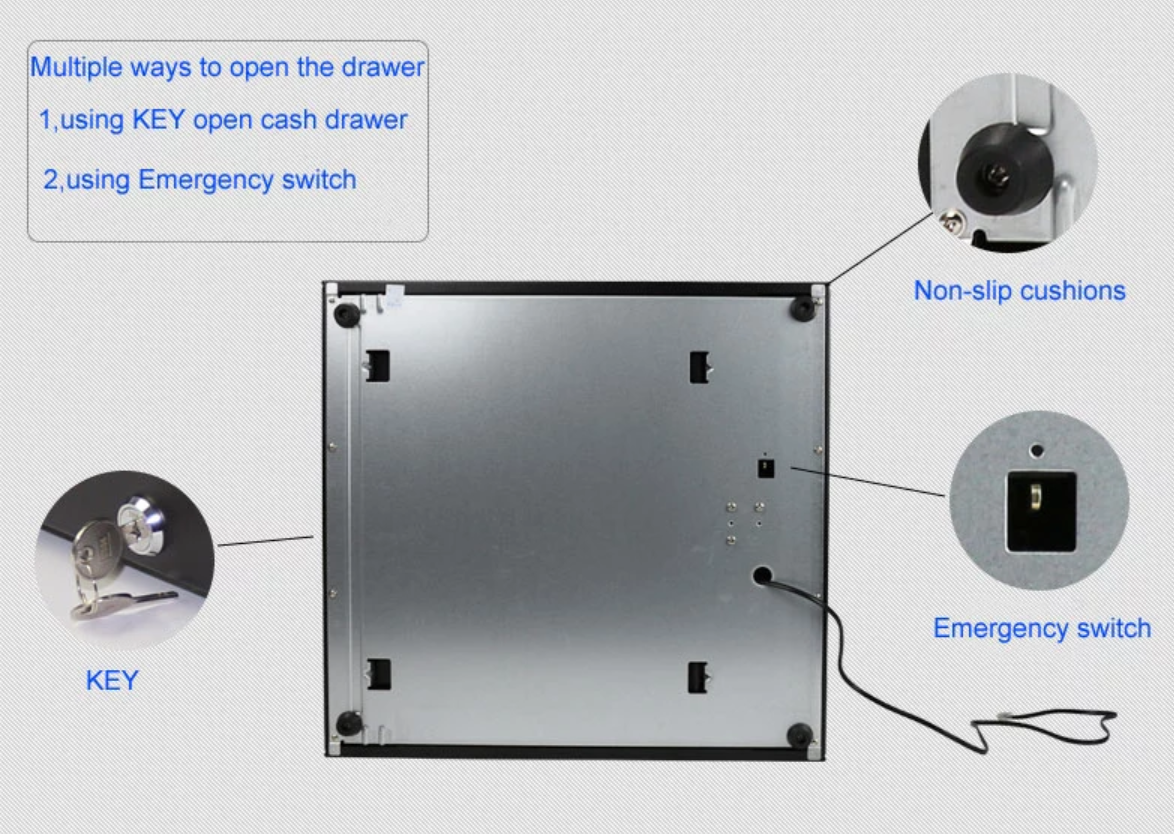 release switch under the drawer