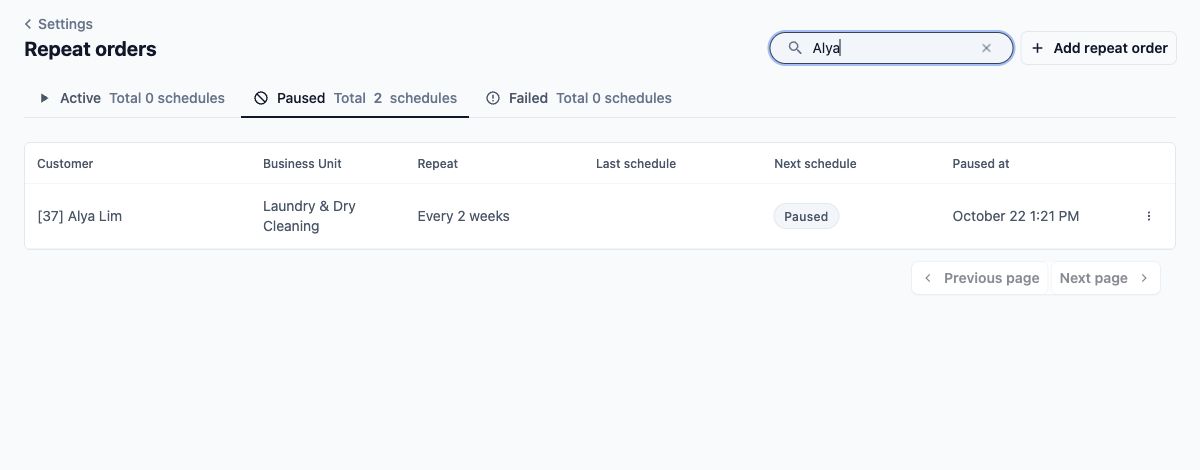 The paused repeat remains available to staff