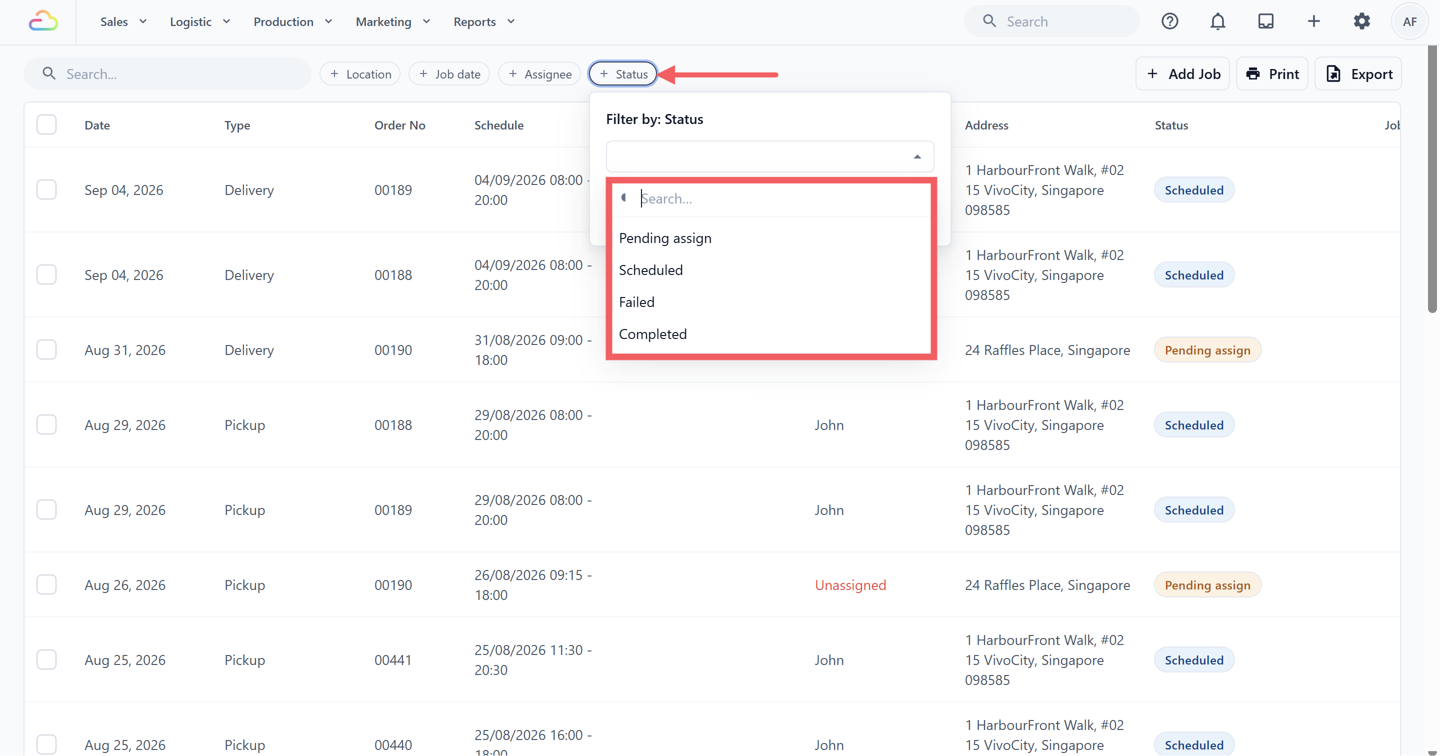 Screenshot placeholder: Job Table showing Pending, Scheduled, Completed, and Failed jobs.