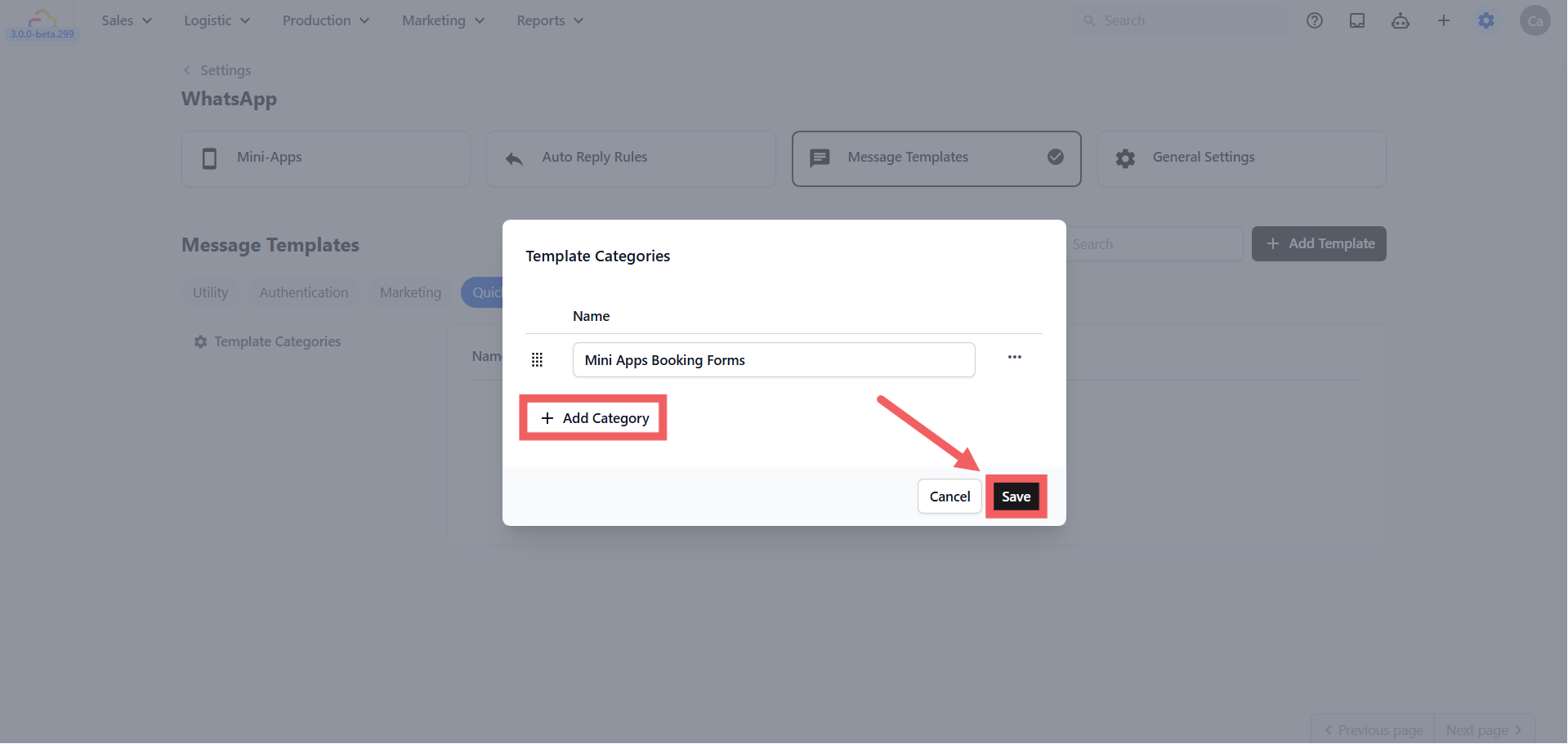 Click Add Category, enter a name, and click Save.