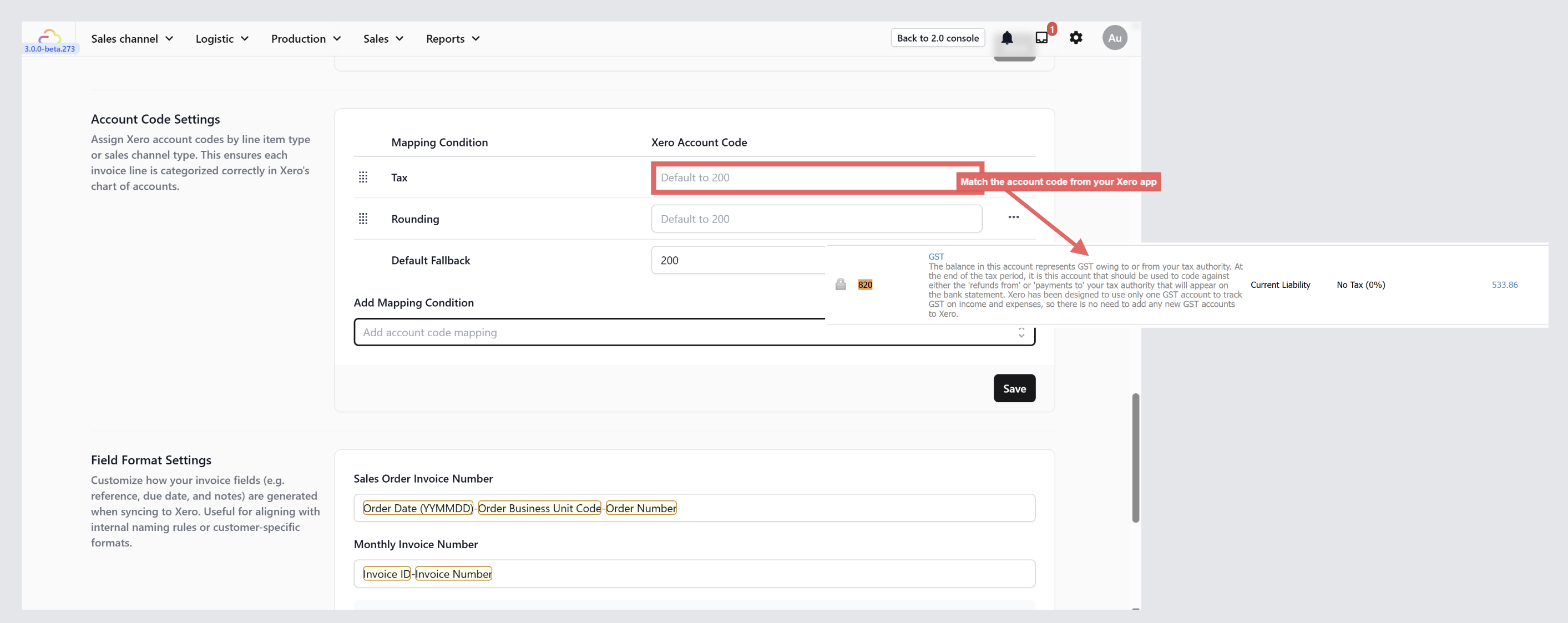 Before your invoices can sync correctly to Xero, you need to tell EasyBiz which Xero account codes to use for things like tax, rounding, and revenue. This is done through Account Code Mapping.