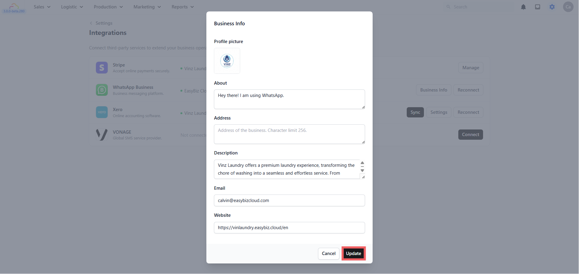 Your business profile is what customers see when they look at your WhatsApp contact — your logo, address, and a short description of your business. This makes your business look professional and trustworthy.