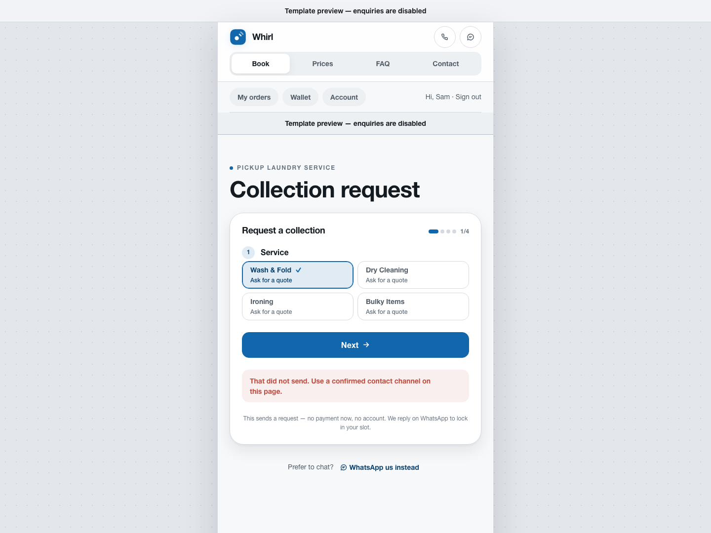 Standard Webapp template preview