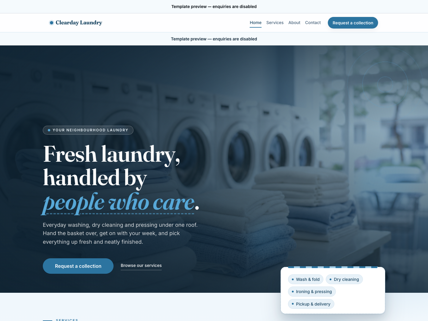 Clearday template preview