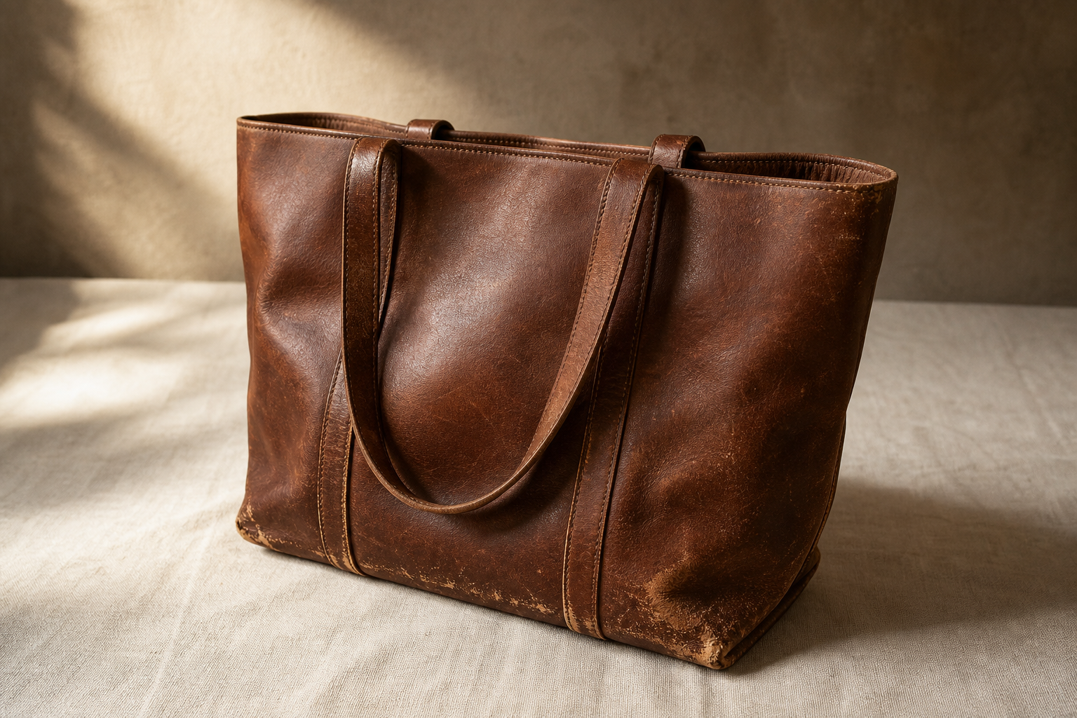 Before restoration: top-handle corner wear