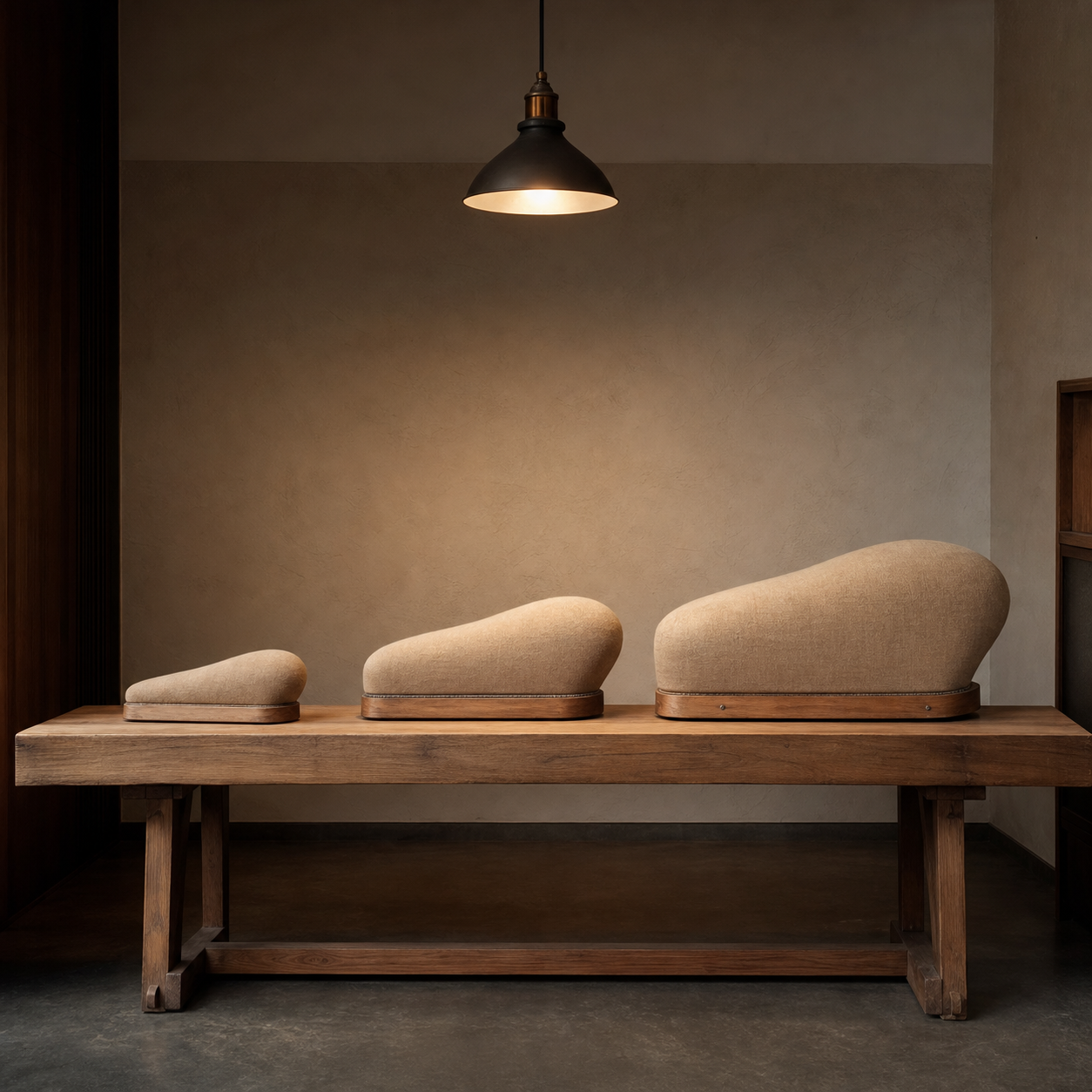 The long bench. For suiting.