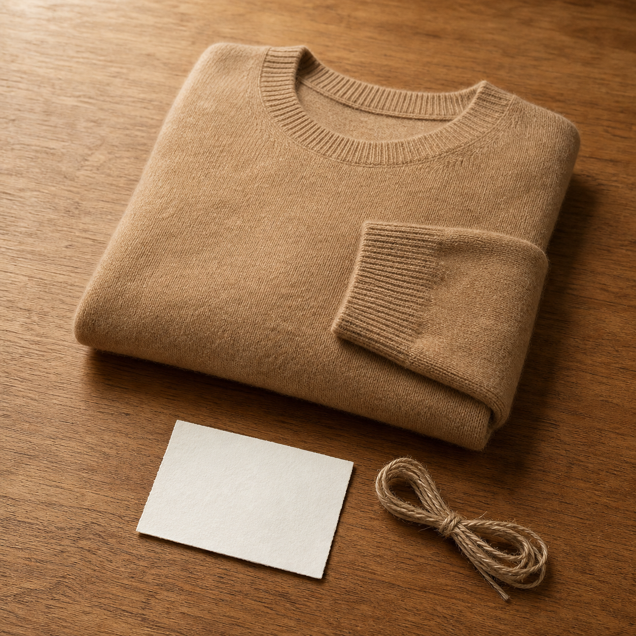 Wool and cashmere, blocked flat.