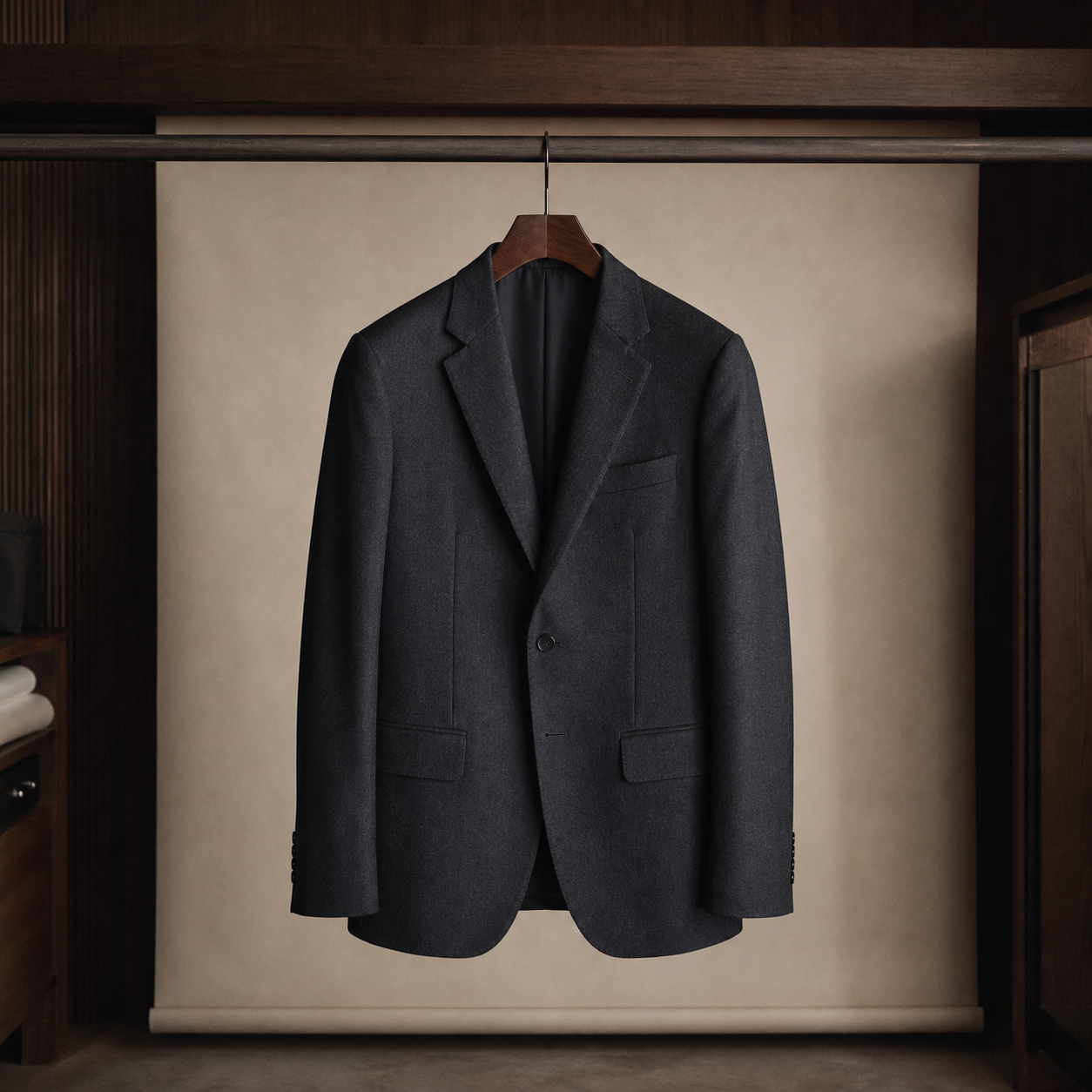 Suiting, blocked and pressed.